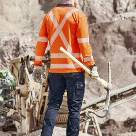 Unisex Hi Vis X Back NSW Rail Long Sleeve Polo Syzmik ZH690