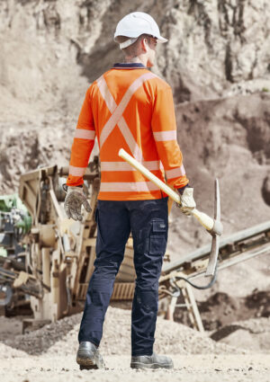 Unisex Hi Vis X Back NSW Rail Long Sleeve Polo Syzmik ZH690