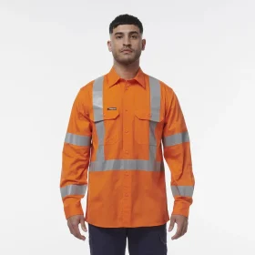 Workcool Vented NSW Rail Shirt King Gee K54016-ORA