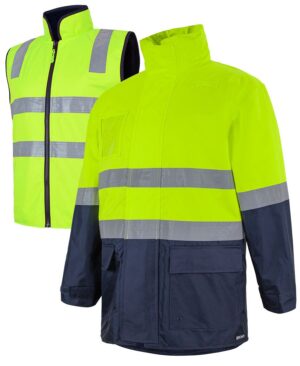 JB's Hi Vis (D+N) Long Line 4 in 1 Jacket